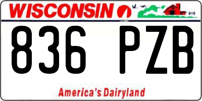 WI license plate 836PZB