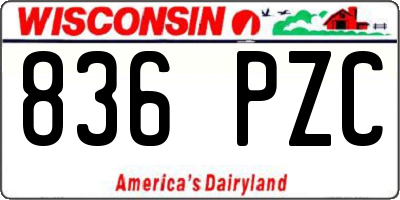 WI license plate 836PZC