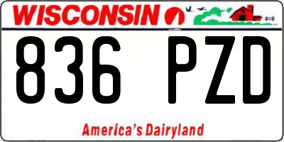 WI license plate 836PZD