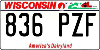 WI license plate 836PZF