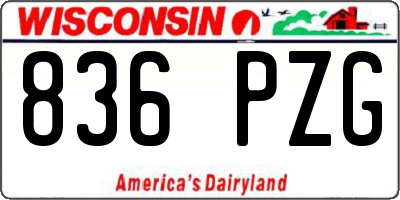 WI license plate 836PZG