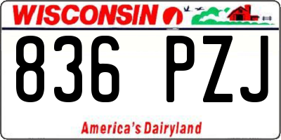 WI license plate 836PZJ