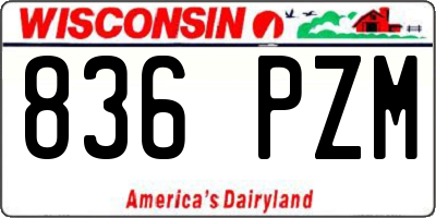WI license plate 836PZM