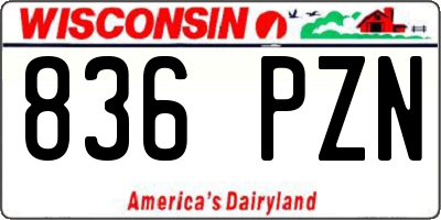 WI license plate 836PZN