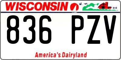 WI license plate 836PZV