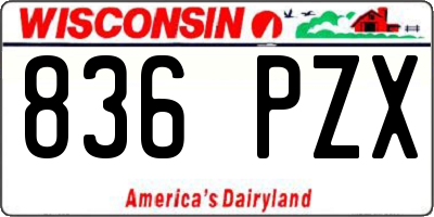 WI license plate 836PZX