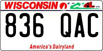 WI license plate 836QAC