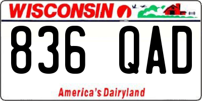 WI license plate 836QAD