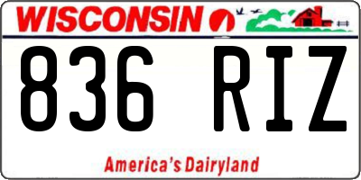 WI license plate 836RIZ