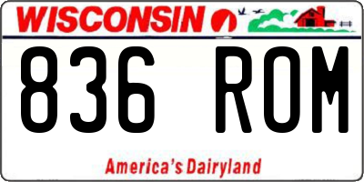 WI license plate 836ROM