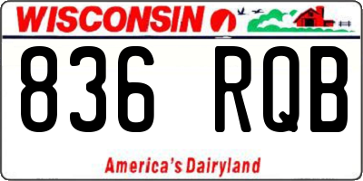 WI license plate 836RQB