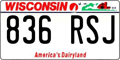 WI license plate 836RSJ