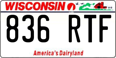 WI license plate 836RTF