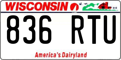 WI license plate 836RTU