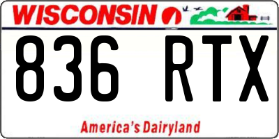 WI license plate 836RTX