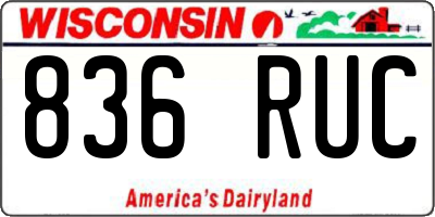 WI license plate 836RUC