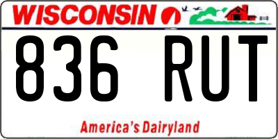 WI license plate 836RUT