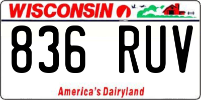 WI license plate 836RUV