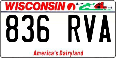 WI license plate 836RVA