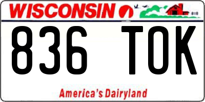 WI license plate 836TOK