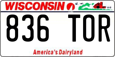WI license plate 836TOR