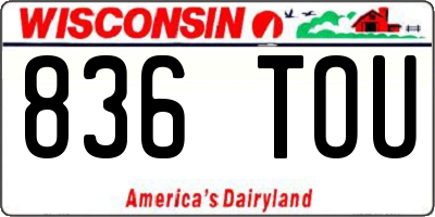 WI license plate 836TOU