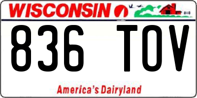WI license plate 836TOV