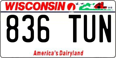 WI license plate 836TUN