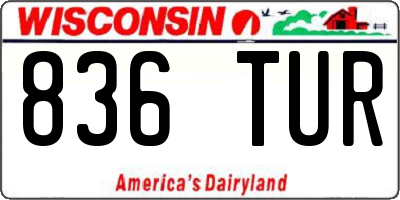 WI license plate 836TUR