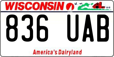 WI license plate 836UAB