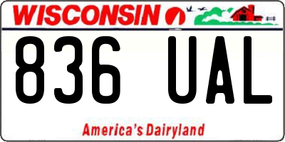 WI license plate 836UAL