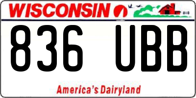 WI license plate 836UBB