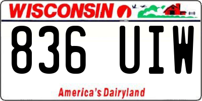 WI license plate 836UIW