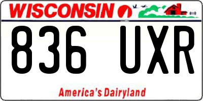 WI license plate 836UXR