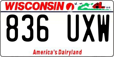 WI license plate 836UXW