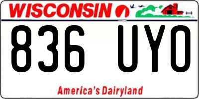 WI license plate 836UYO