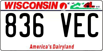 WI license plate 836VEC
