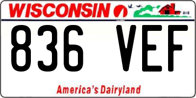 WI license plate 836VEF
