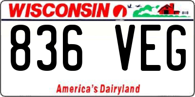 WI license plate 836VEG