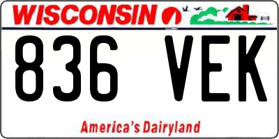 WI license plate 836VEK