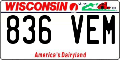 WI license plate 836VEM