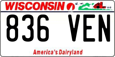 WI license plate 836VEN
