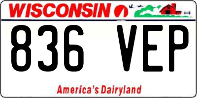 WI license plate 836VEP