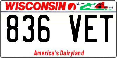 WI license plate 836VET