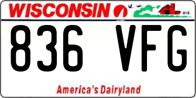 WI license plate 836VFG
