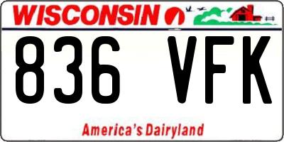 WI license plate 836VFK