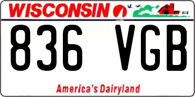 WI license plate 836VGB