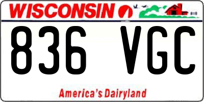 WI license plate 836VGC