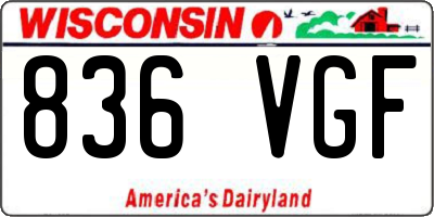 WI license plate 836VGF