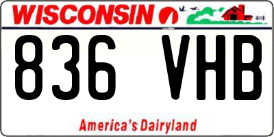 WI license plate 836VHB